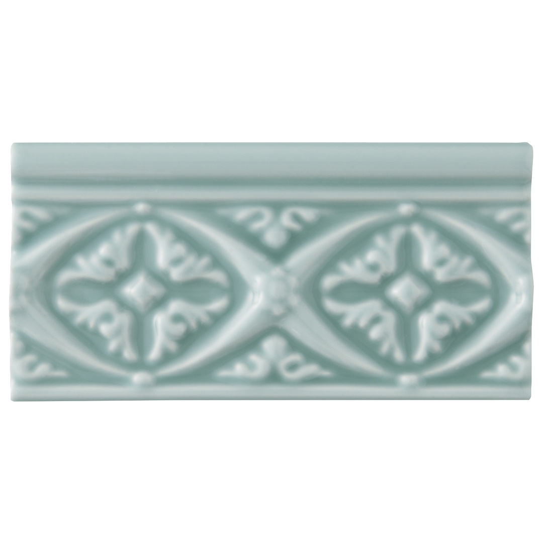 Керамический бордюр 7,5x15 см арт. ADNE4146 Relieve Bizantino Sea Green .