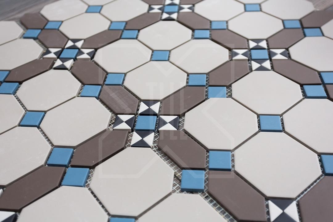 Мозаика керамическая Париж сетка 24,8х24,8 см цвета: 01 бежевый, 11 голубой, 14 черный, 16 белый, 29 коричневый