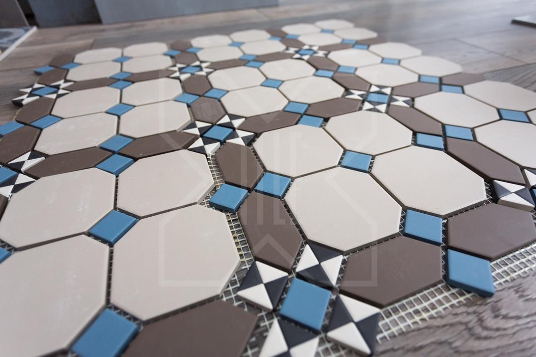 Мозаика керамическая Париж сетка 24,8х24,8 см цвета: 01 бежевый, 11 голубой, 14 черный, 16 белый, 29 коричневый