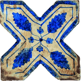 Декор 25x25 см, цвет: синий, бежевый