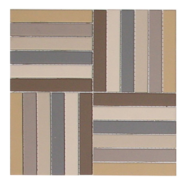 Мозаика керамическая 21x137 мм сетка 27,7х27,7 см цвет: 01+03+06+15+16+29