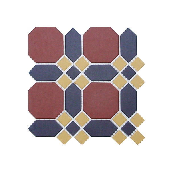 Мозаика керамическая Гуилфорд сетка 29,4х29,4 см цвет: 14 черный, 20 кирпичный, 21 охра