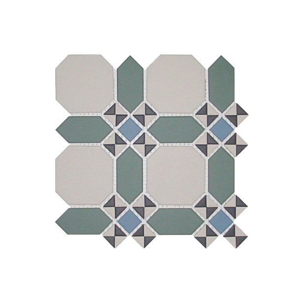 Мозаика керамическая сетка 29,4х29,4 см, цвет:  11 голубой, 14 черный, 16 белый, 18 темно-зеленый