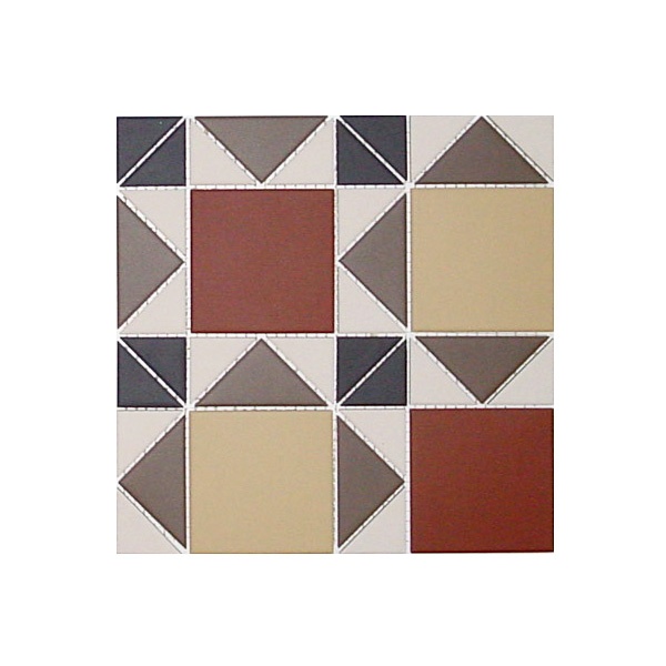 Мозаика керамическая сетка 29,4х29,4 см, цвет: красный, бежевый, серый