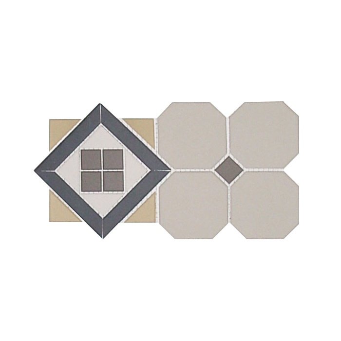 Мозаика керамическая сетка 35х19,9 см, цвет: черный, бежевый, серый