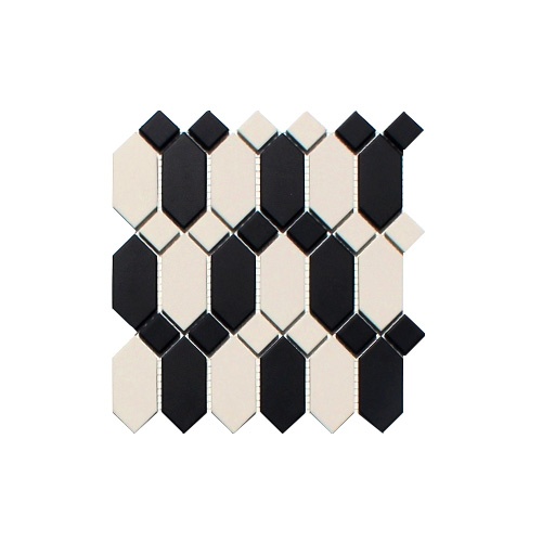 Мозаика керамическая сетка 28,4х29,6 см, цвет: 14 чёрный, 16 белый