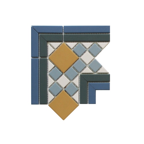 Угол 23,7x23,7 см цвет: 11 голубой, 16 белый, 18 темно-зеленый, 21 охра, 27 светло-голубой